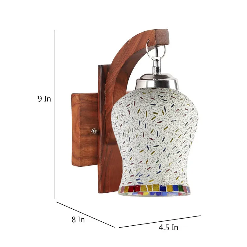 Nira Forma Mosaic Glass & Wooden Wall Lamp media 4