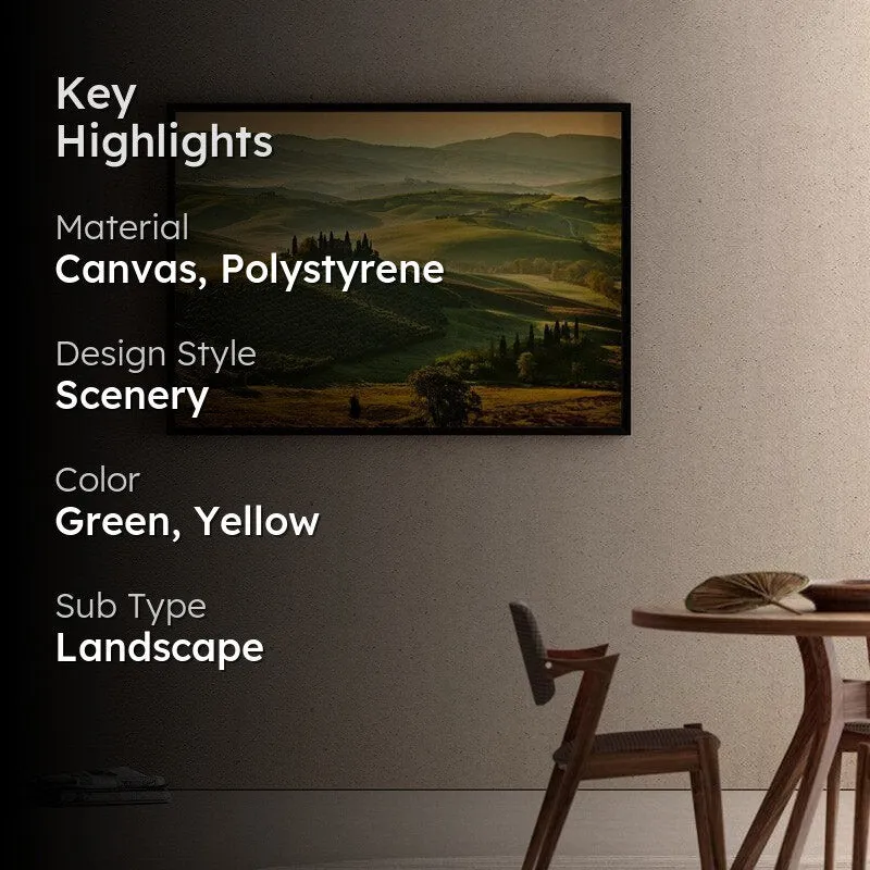 Tuscany Spring Canvas Wall Painting - Black Frame media 2