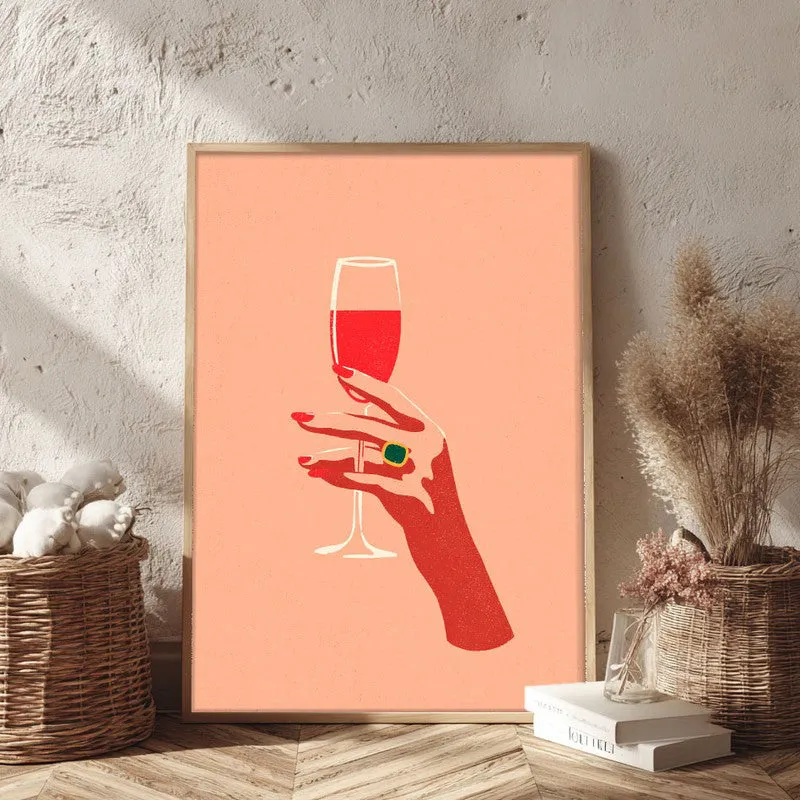 Roserin Canvas Wall Painting - Brown Frame media 3