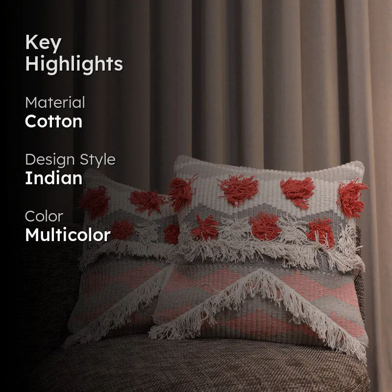 Button Bubble Tufted Cushion Cover (Multicolor) - Set Of Two media 2