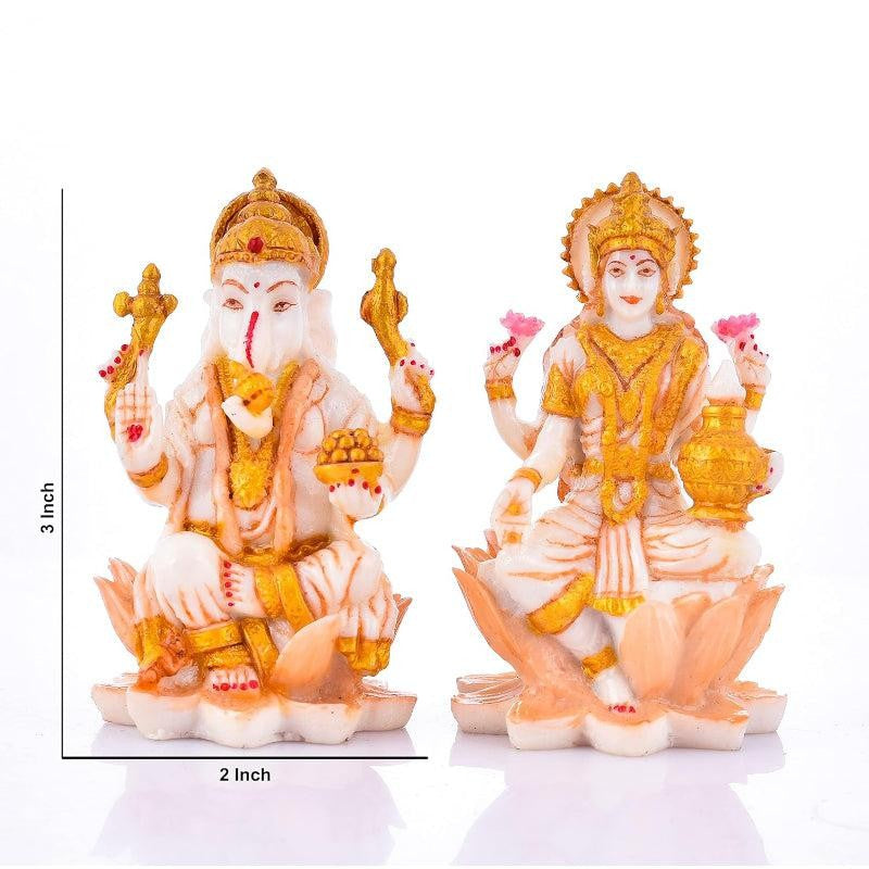 Lakshmi Ji And Ganesha Idol - Set Of Two media 5
