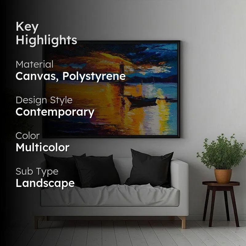 The Sea Oil Canvas Painting - Black Frame media 2