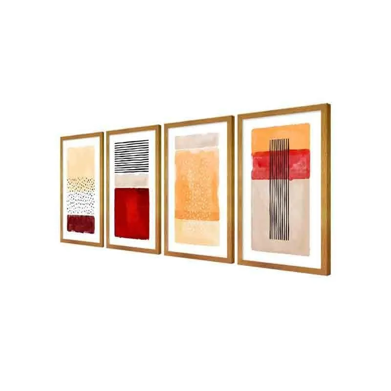 Interplay Abstract Poly Canvas Wall Art - Set Of Four media 5