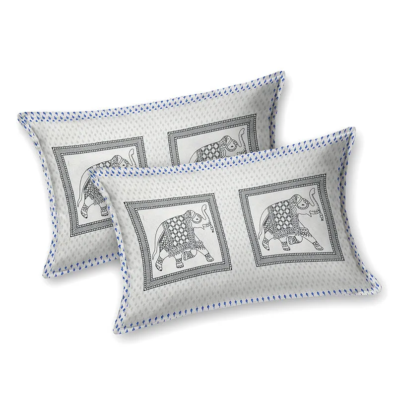 Ethnik Tusker Cotton Bedsheet (Grey) - 144 TC media 6
