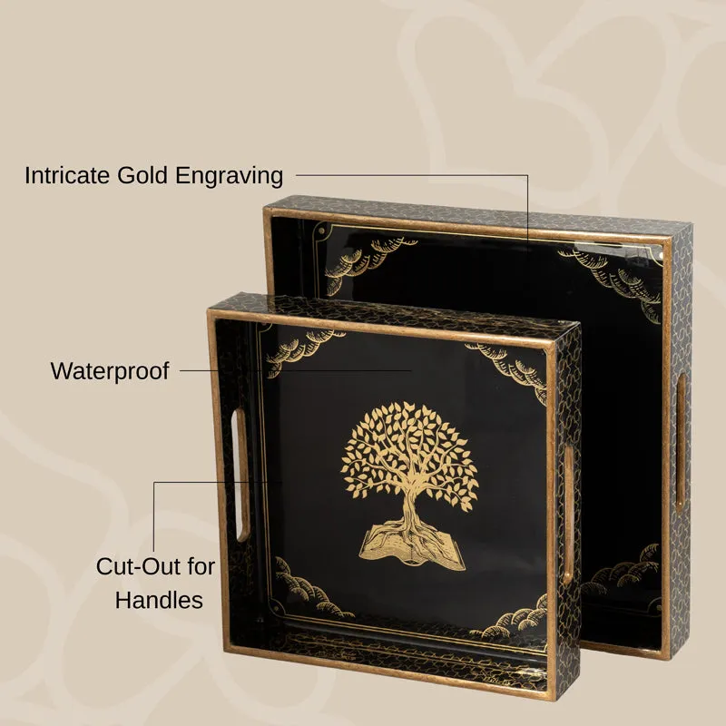 Vriksha Squre Serving Tray - Set Of Two media 4