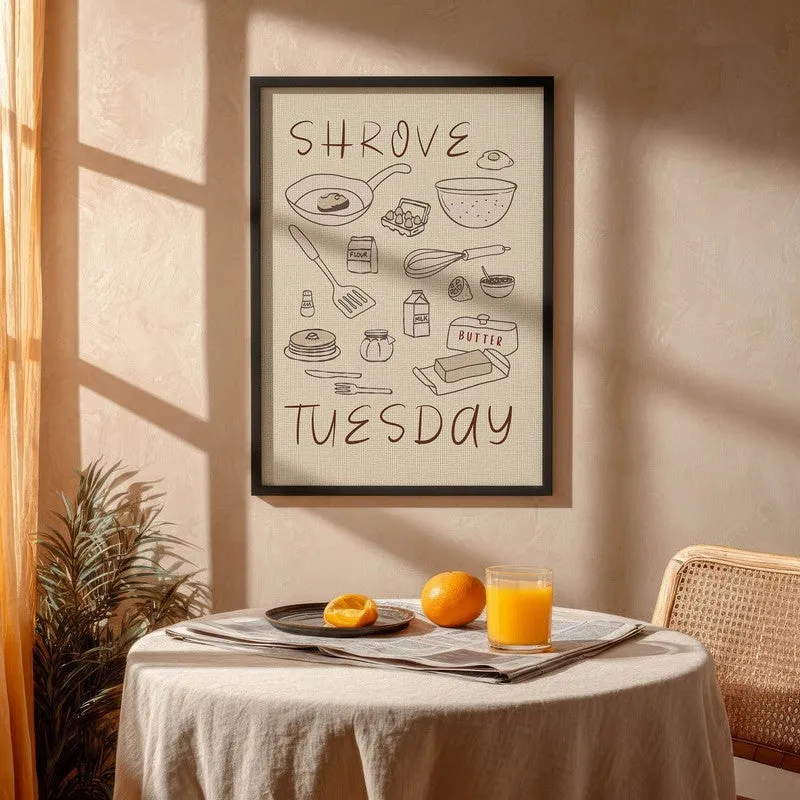 Shrove Tuesday Archival Canvas Wall Art - Black media 4