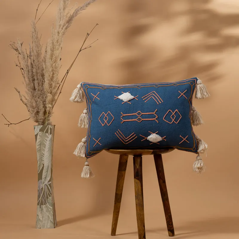 Tribal Glyph II Embroidered Cover - Blue media 2