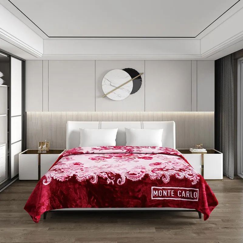 Monte Carlo Crimson Cascade Blanket (Maroon)- 800 GSM media 3