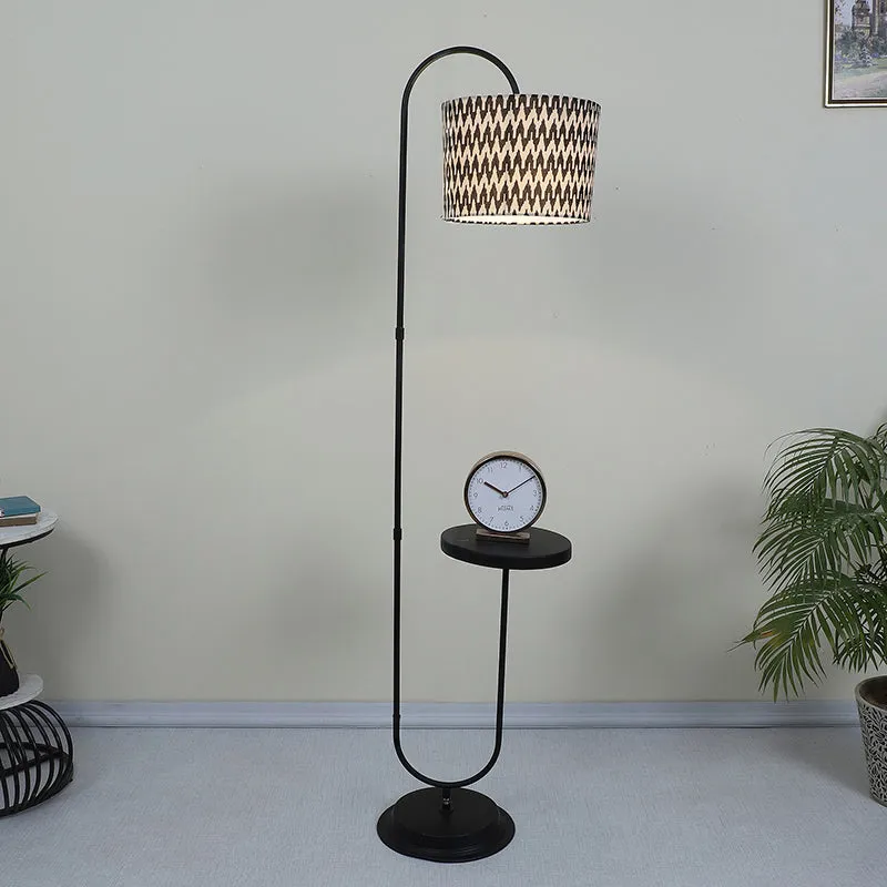 Chevronic Printed Arched Floor Lamp With Shelf media 2