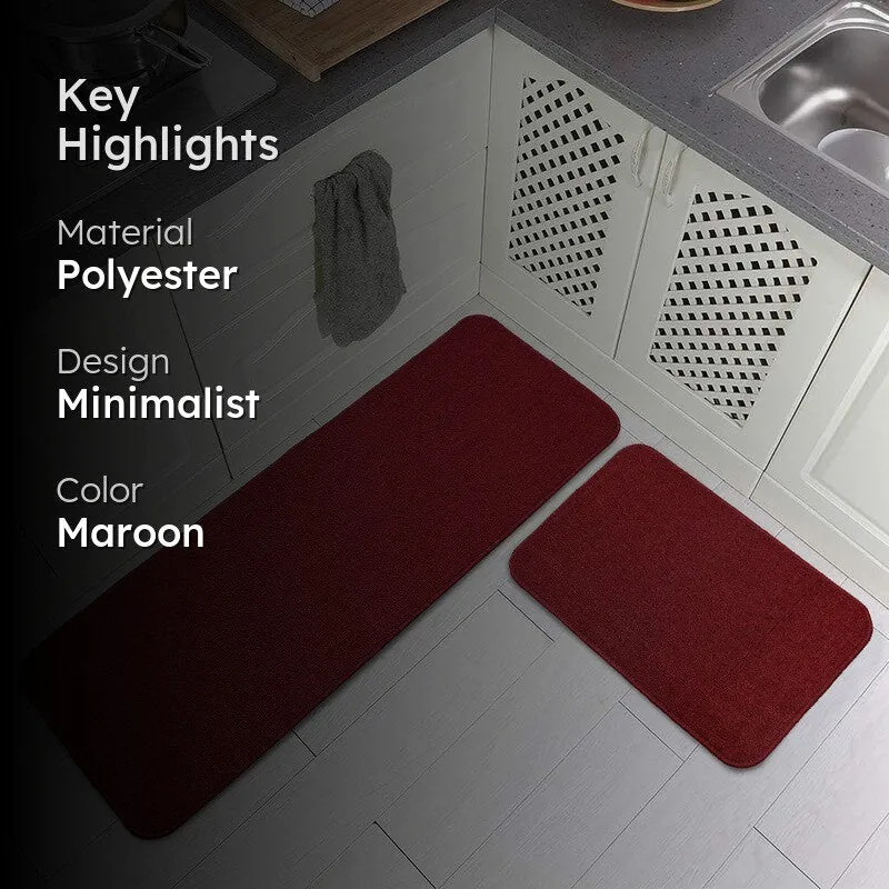 SimpleSoft Kitchen Floor Mats (Maroon) - Set of Two media 2