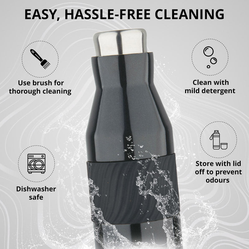 Bergner Walking Grip And Go Thermosteel Hot And Cold Flask (Black) - 600 mL media 5