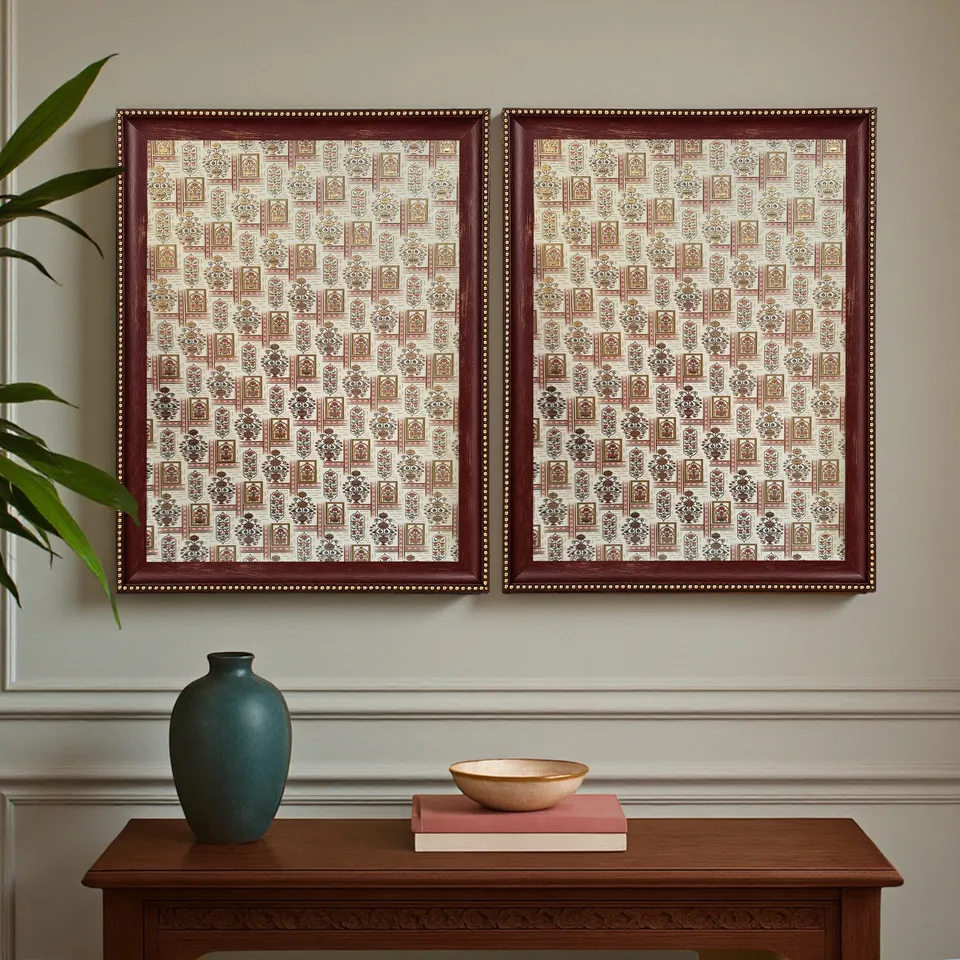 Traditional Wall Painting With Frame - Set Of Two media 3