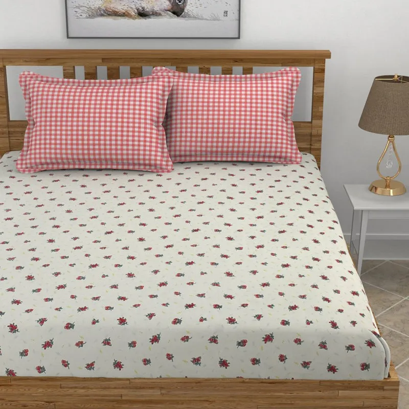 Blush Bloom Fitted Micro Fiber Bedsheet - 150 GSM media 3