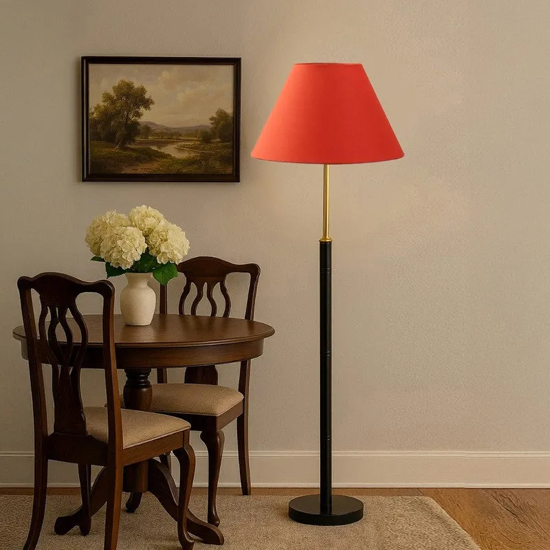 Halo Beam Wooden Floor Lamp - Orange media 4