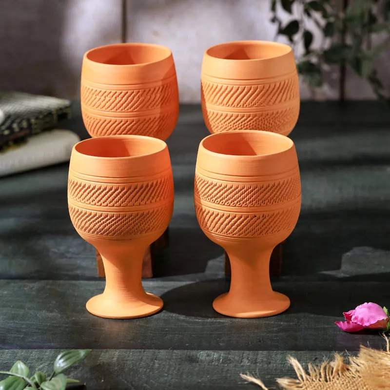 TerraVino Terracotta Stem Glass - Set Of Four media 5