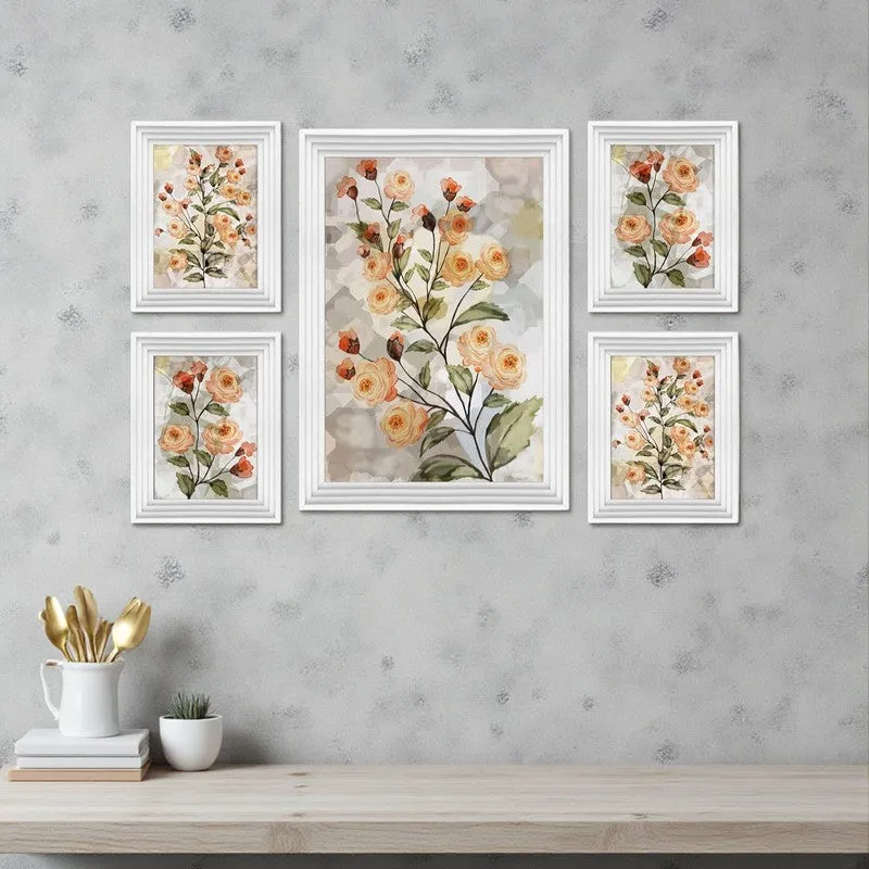 Dahlia Mist Wall Art (Peach) - Set Of Five media 1