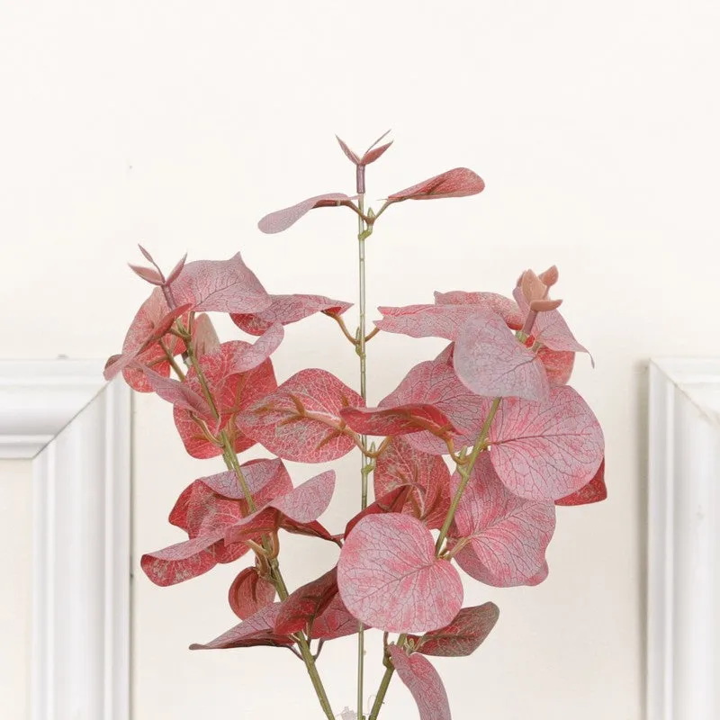 Artificial Eucalyptus Plant With Black Fiber Pot (Pink) - 1 Feet media 6