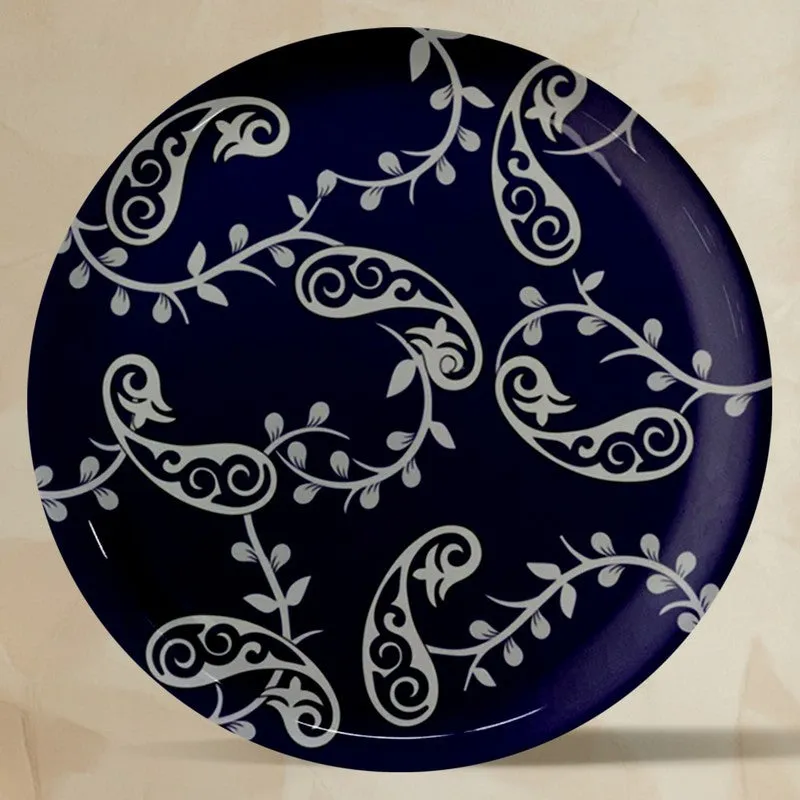 Sapphire Motif Metal Wall Plates - Set of Four - 6