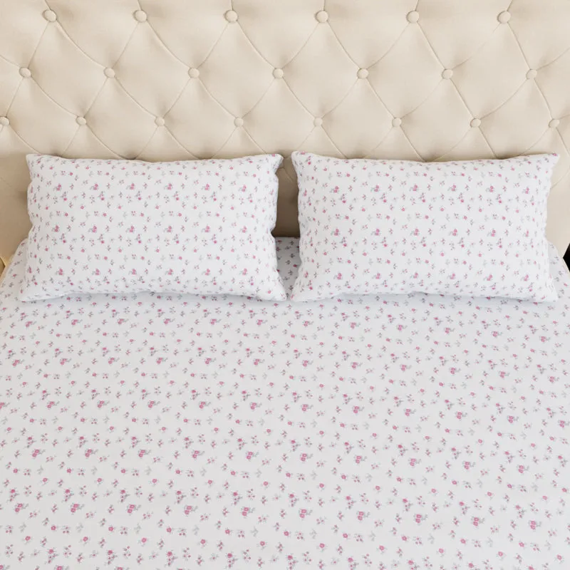 Wildflower Floral Cotton Bedsheet (Pink) - 180 TC media 5