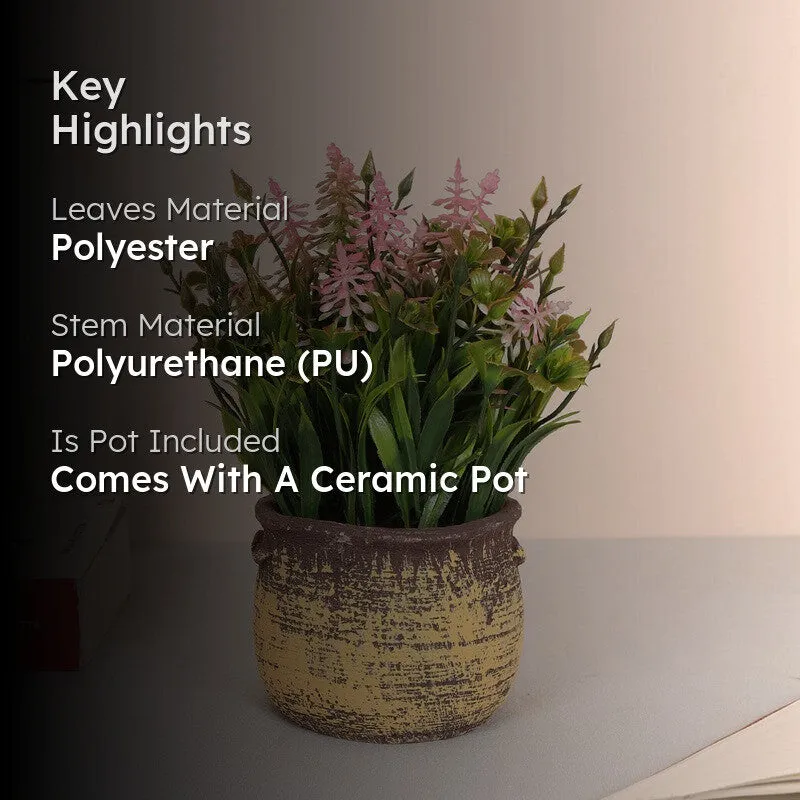 Lavender Artificial Flower With Pot - Pink media 2