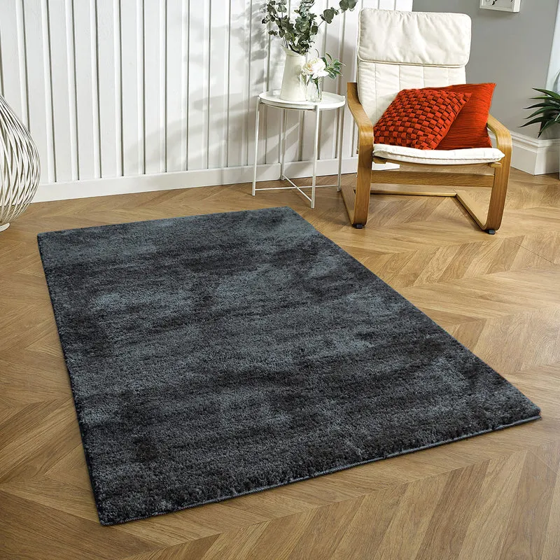 Nuo Luxe Micro Fiber Area Rug - Charcoal media 1