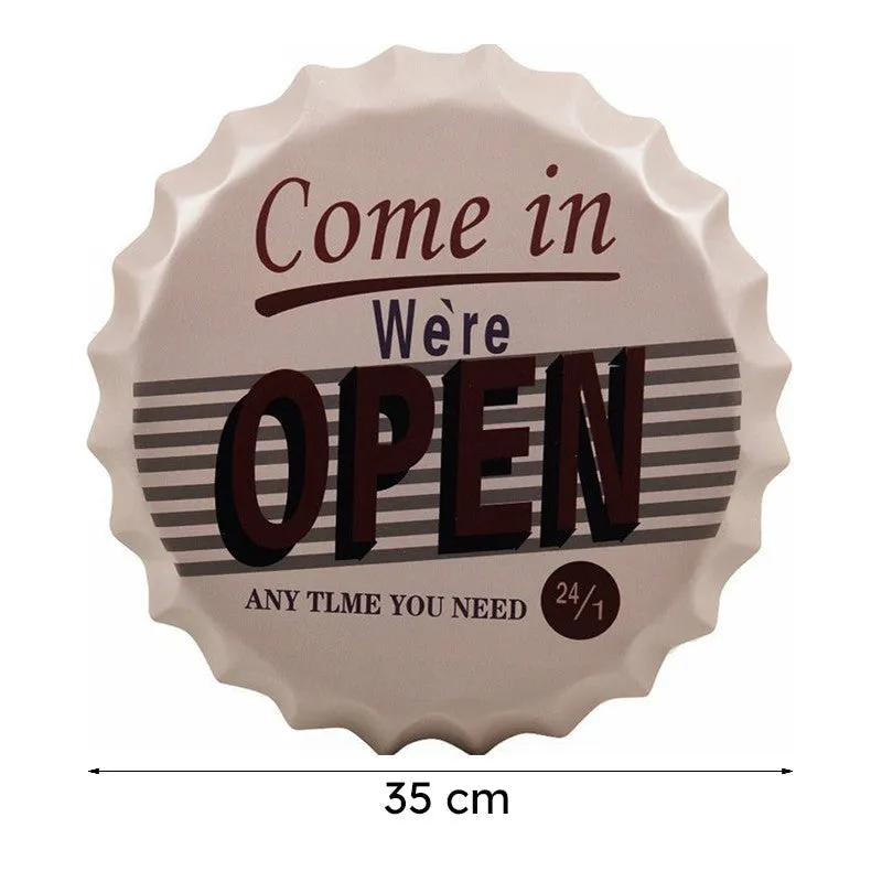 Come In We're Open Bottle Cap Metal Wall Accent media 7