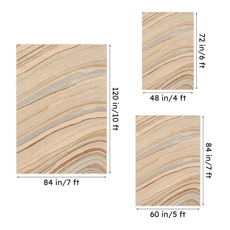 Thoth Hand Tufted Abstract Wool & Nylon Carpet - Taupe media 14