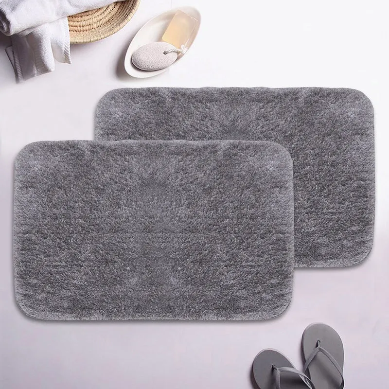 Ambrose Bath Mat ( Light Grey) - Set Of Two media 1