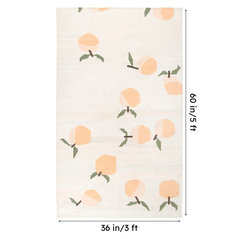Elarin Cotton Rug - White,Orange media 5