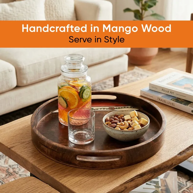 Round Mango Wood Tray media 3