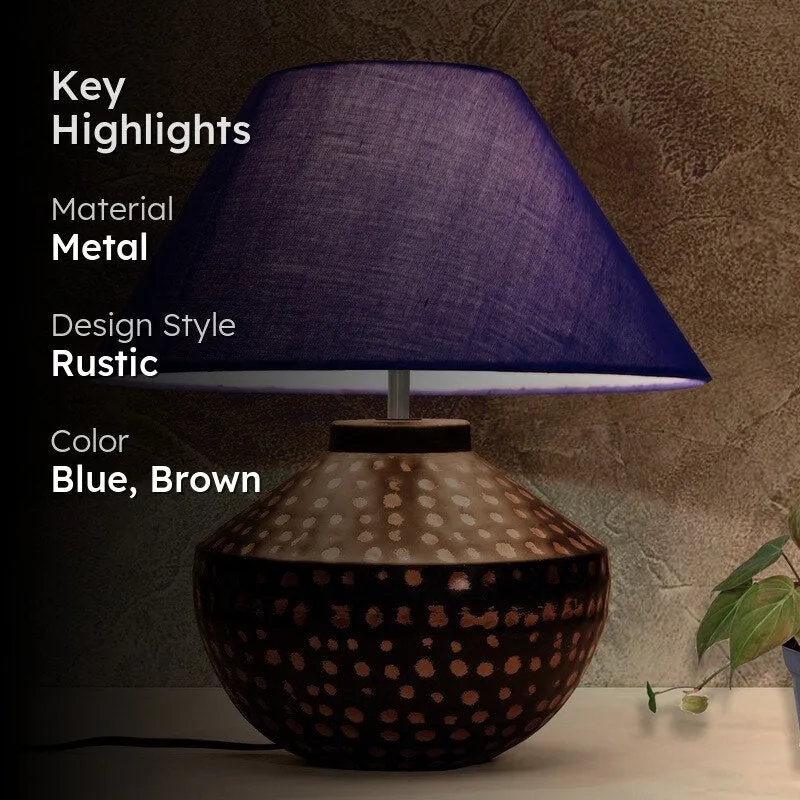LumaX Futuristic Desk Metal Table Lamp - Blue,Brown media 2