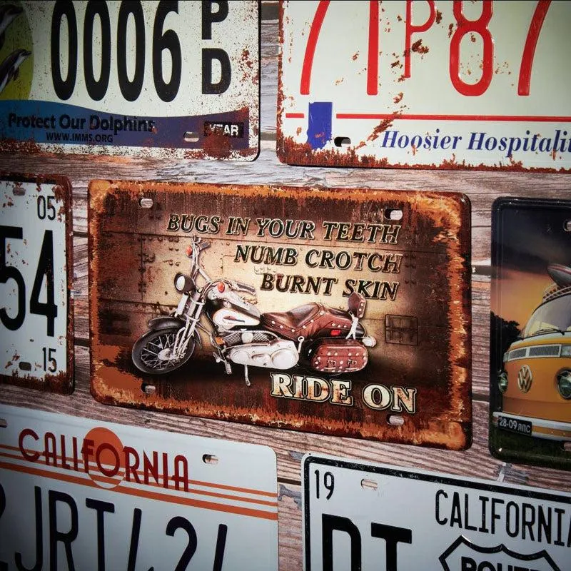 Motor Ride On Sign Plate Metal Wall Accent media 1