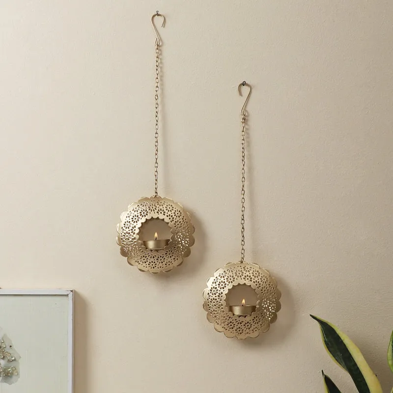 Flame Luxe Hanging Tea Light Holder - Set Of Two media 1