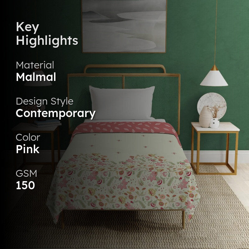 Urban Space Floral Reversible Blanket - Pink media 2
