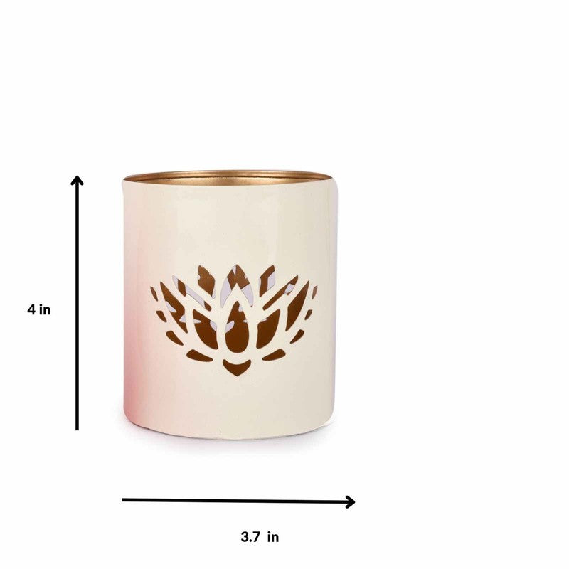 Lotusia Metal & Glass Tealight Candle Holder - Set Of Two media 8