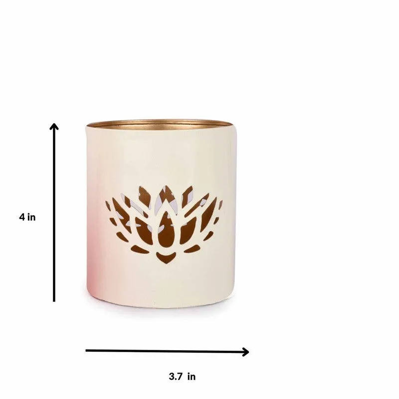Lotusia Metal & Glass Tealight Candle Holder - Set Of Two media 8