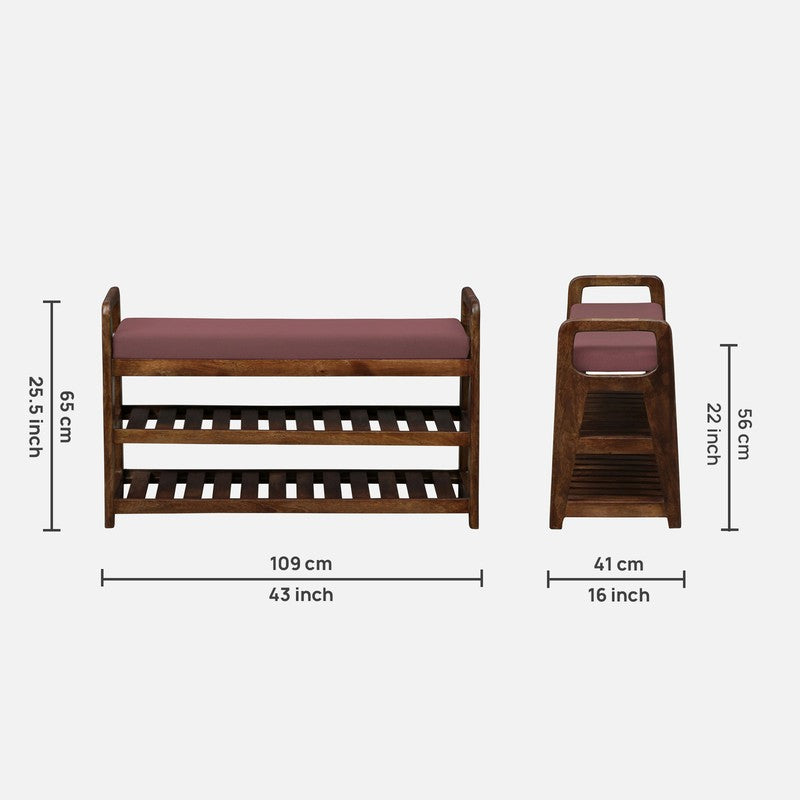 Sole Nest Mango Wood Shoe Rack - Pink media 11