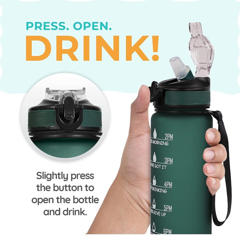 Solara Sportiq Plastic Water Bottle (1000 mL) - Hunter Green media 5
