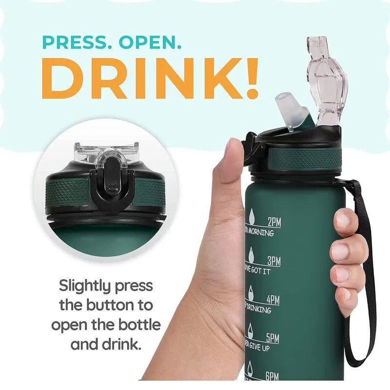 Solara Sportiq Plastic Water Bottle (1000 mL) - Hunter Green media 5