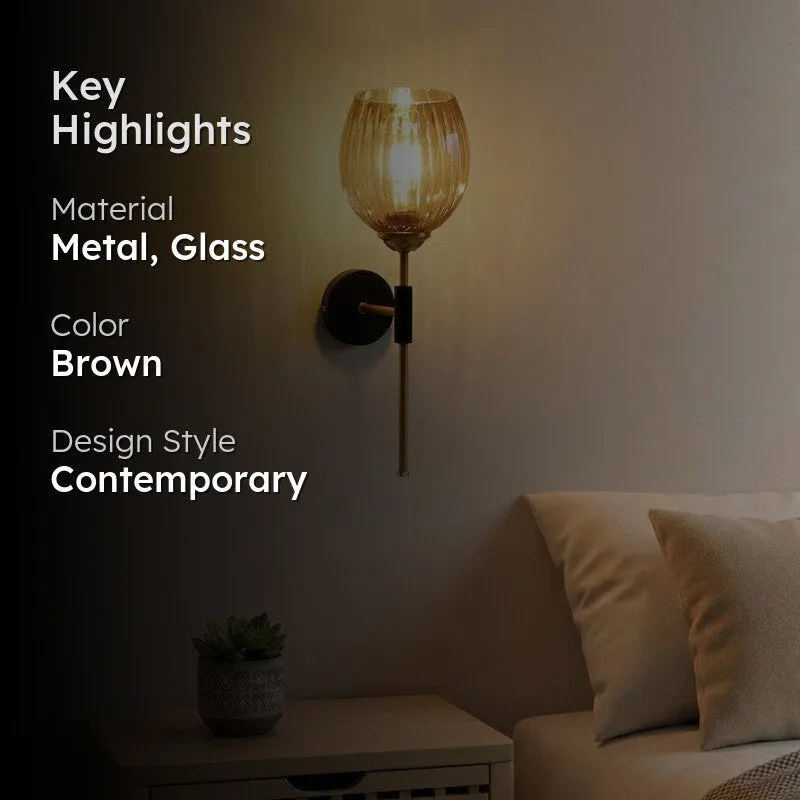 Golden Amber Glass Wall Lamp media 2