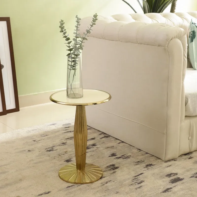 Bamboo Design Wooden Aluminum Side Table - Small media 1