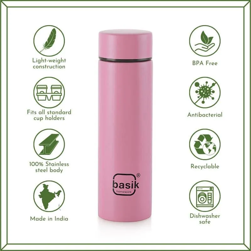 Evara Stainless Steel Bottle (Pink) - 330 mL media 4