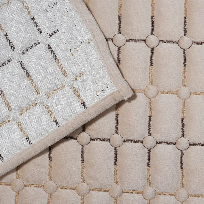 GeoWeave Velvet Sofa Cover - Beige media 5