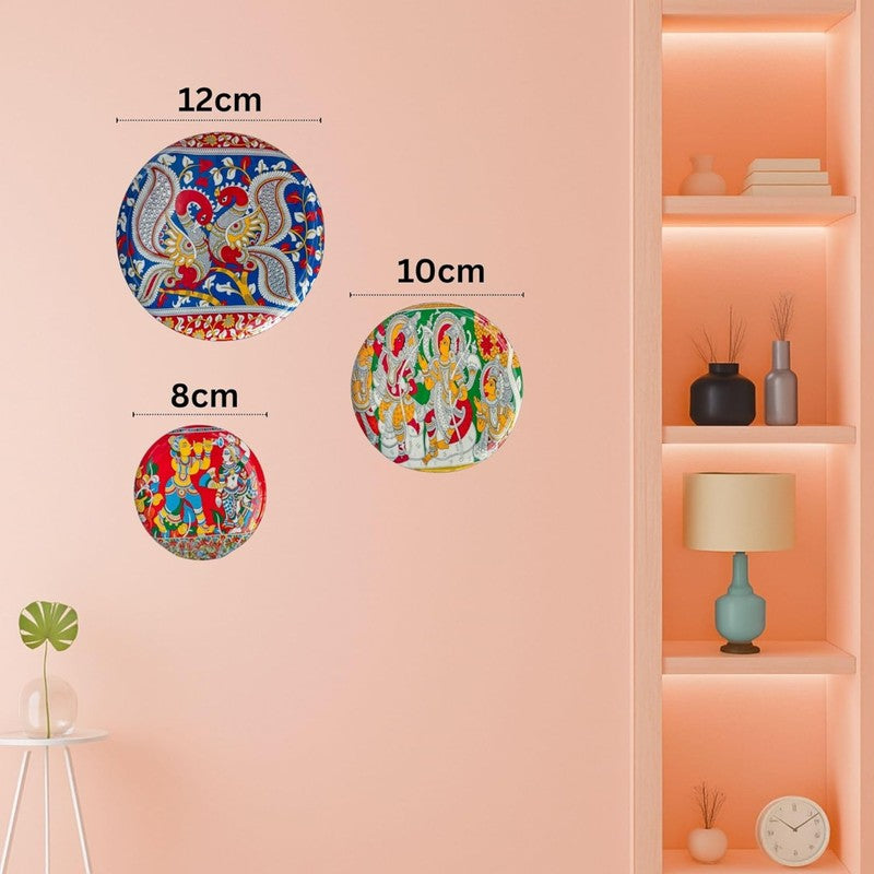 Kalamkari Charm Wall Plate - Set Of Three media 3