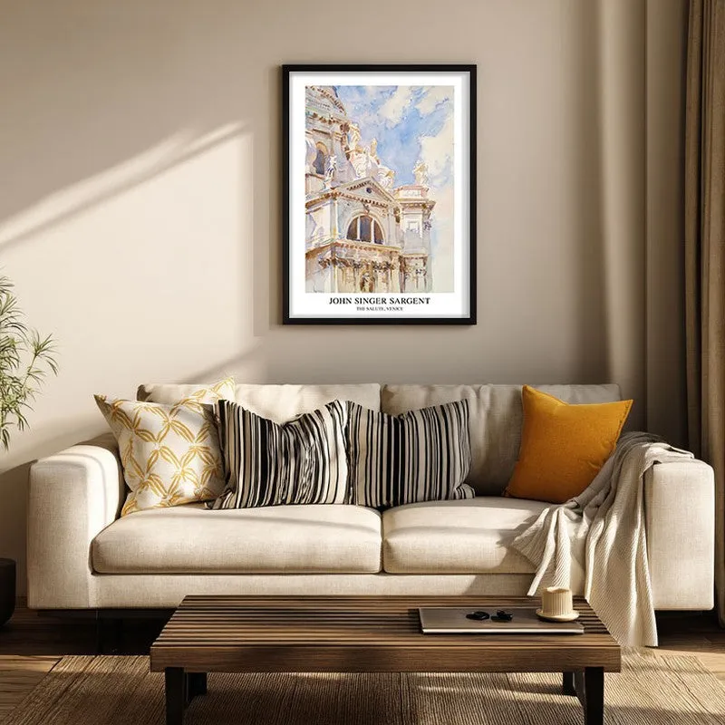 The Salute Venice John Singer Sargent Archival Canvas Wall Painting - Black Frame media 3
