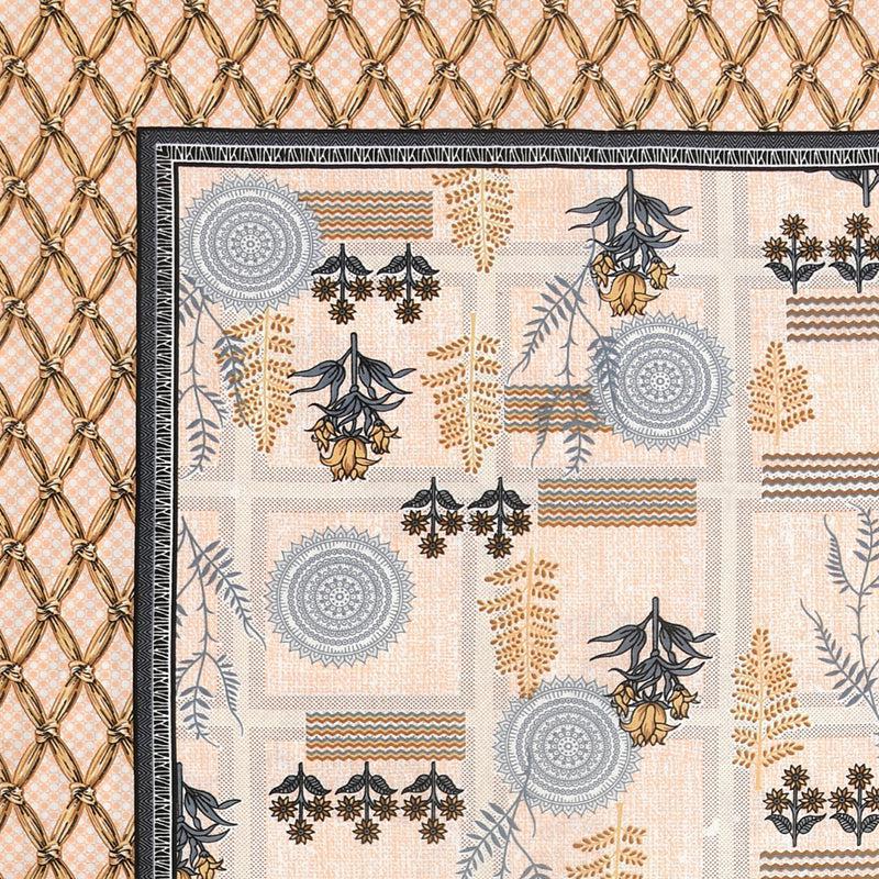 Jardin Joy Floral Cotton  Bedsheet (Beige) - 140 TC media 3