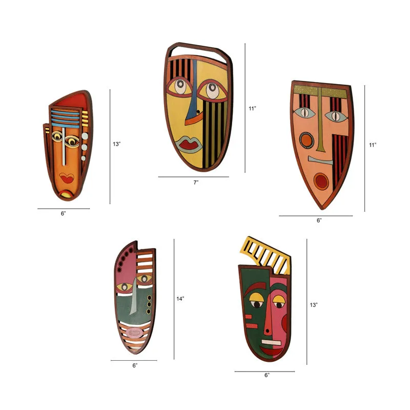 Kalpita Mask Wooden Wall Accent - Set of Five media 6