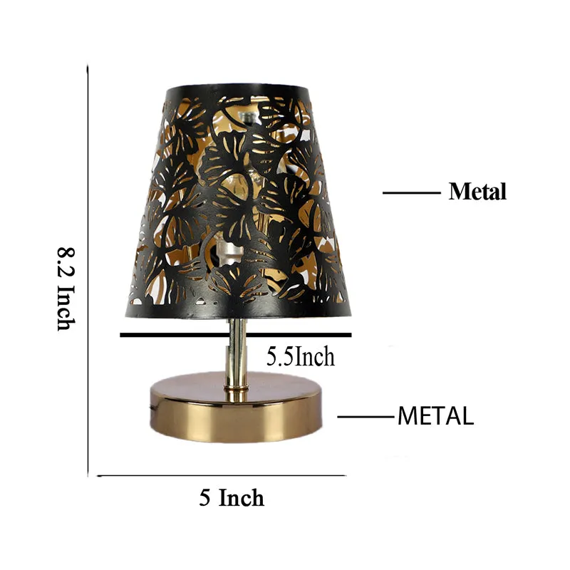 Alba Flora Etched Metal Table Lamp - Black,Gold media 5