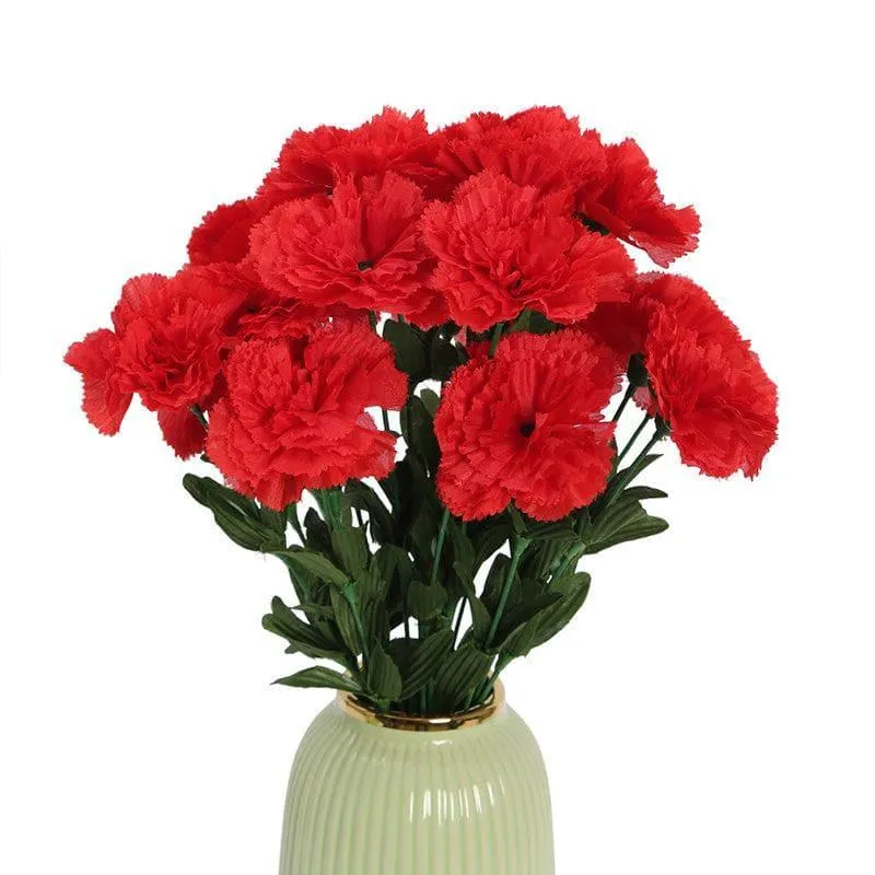 Faux Carnation Bunch (Red) - Set Of Two media 4