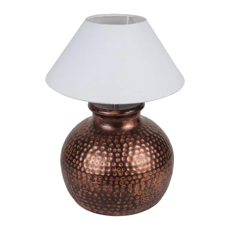 Ditsa Fabric Table Lamp - White,Bronze media 3